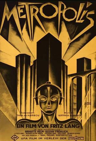 Theatrical poster for Frtiz Lang's 1927 film, 'Metropolis'.