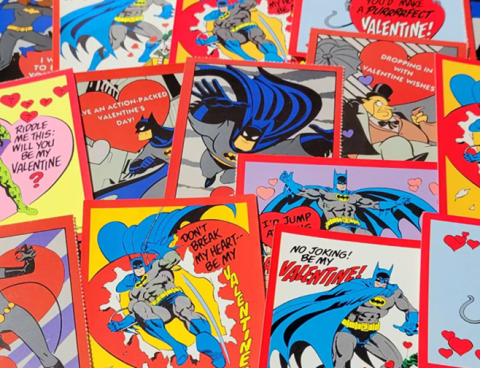 A collection of Batman themed Valentines messages.