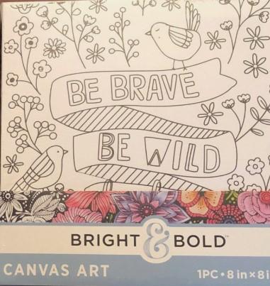 Unpainted canvas with print