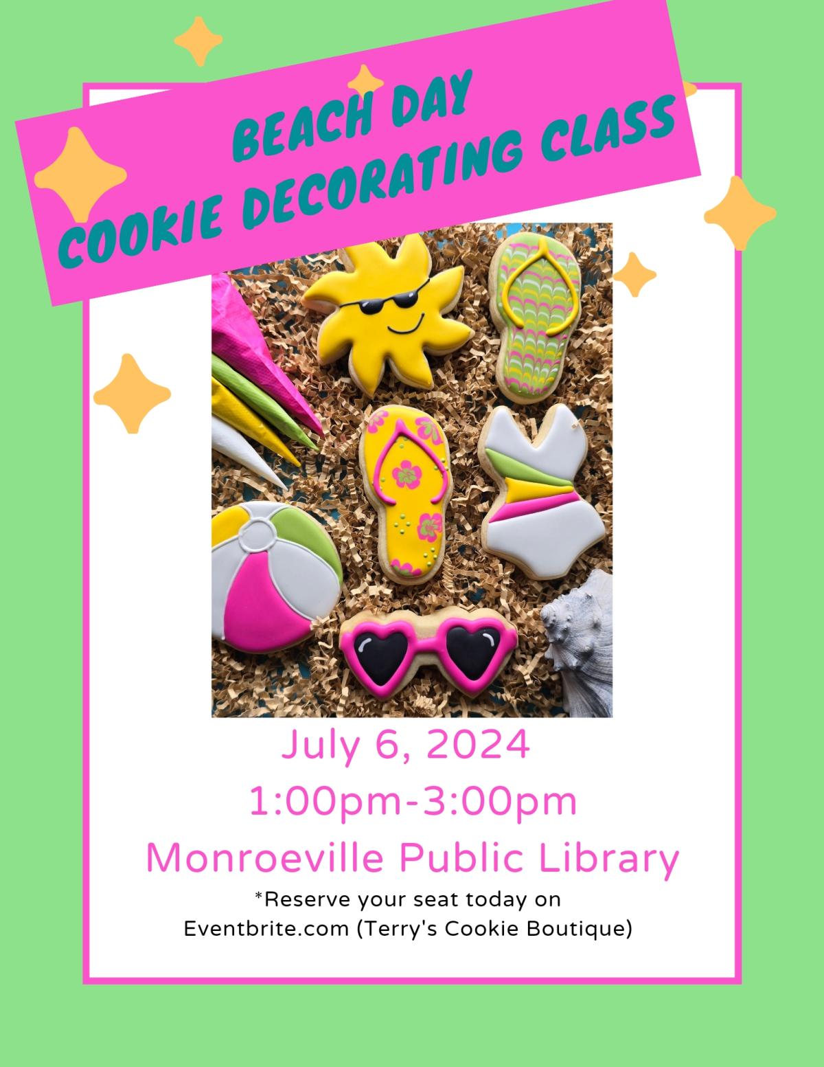 Beach Day Cookie Decorating Class