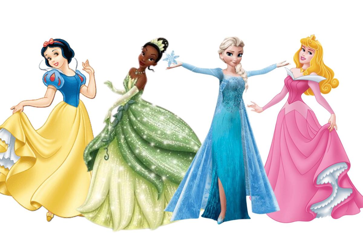 Snow White, Tiana, Elsa, and Aurora