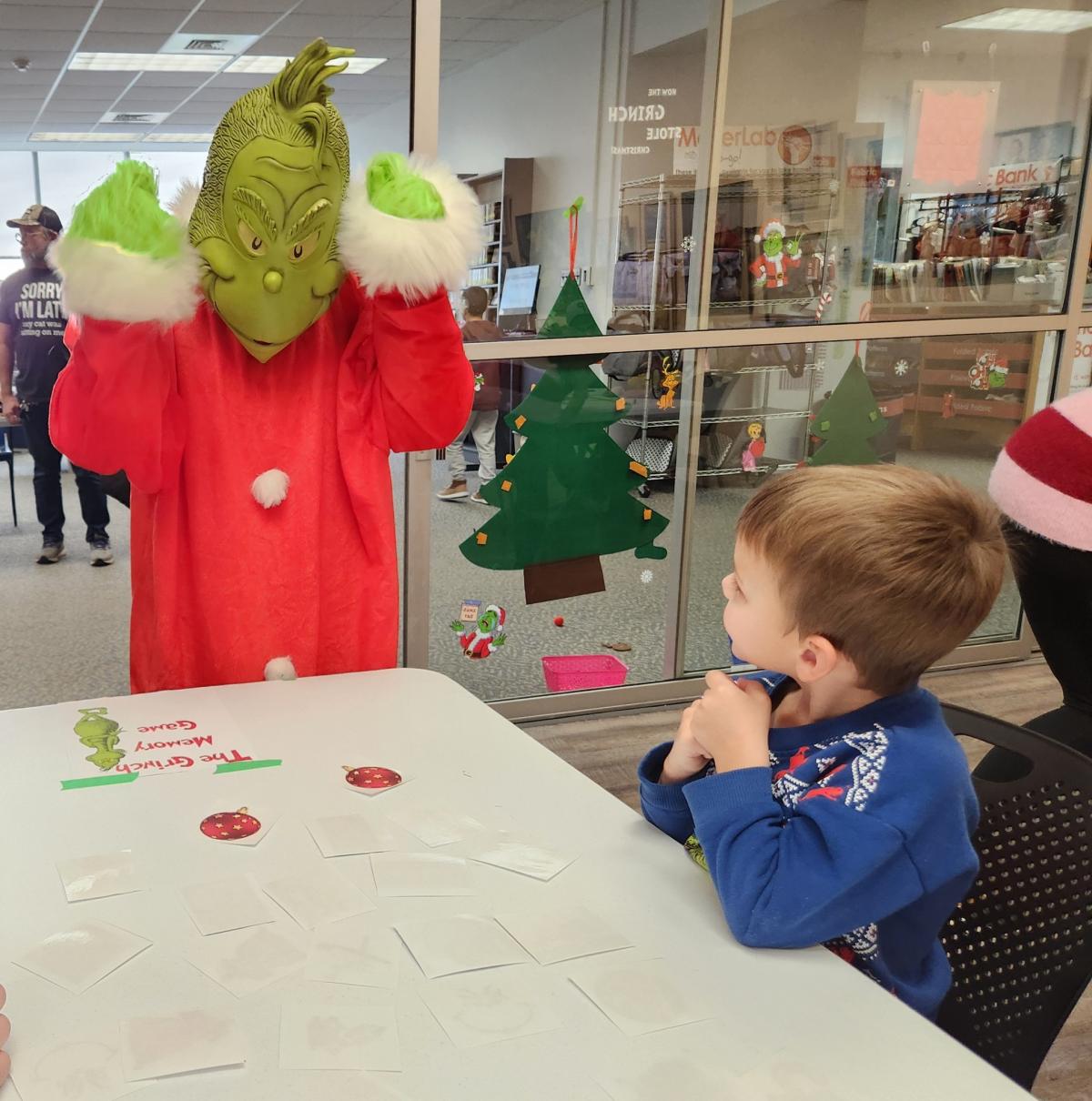 Grinch with little boy